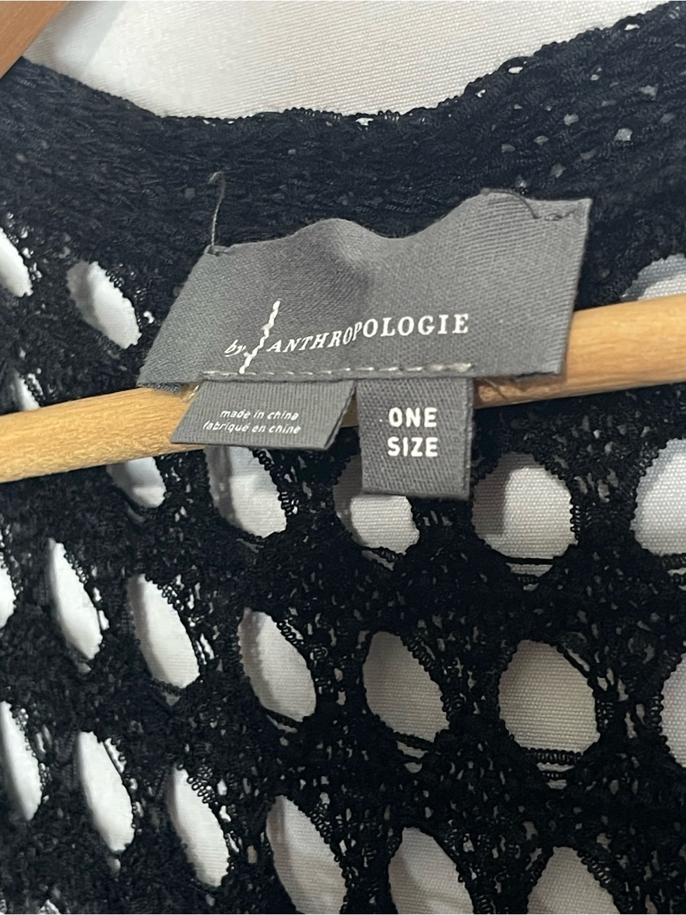 Anthropologie Open-Weave Duster Cardigan black one M - Picture 3 of 6